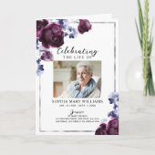 Carte Ordre des funérailles | Floral Memorial Program (Devant)