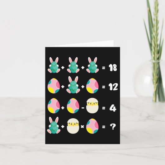 Carte Ordre des opérations Quiz Math Enseignant Pâques C (Devant)