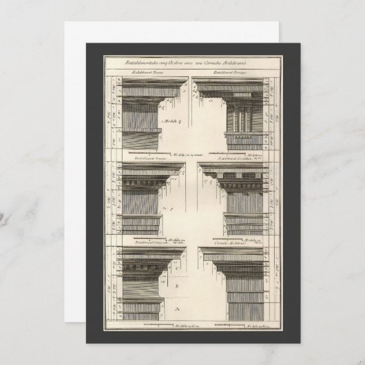 Carte Ordres d'architecture, Entablatures Vintages (Devant / Derrière)