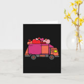 Carte Ordures Coeurs Camions Enfants Garçons Valentines  (Fleur jaune)