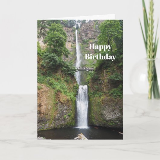 Carte Oregon Multnomah Falls Photo Anniversaire (Devant)