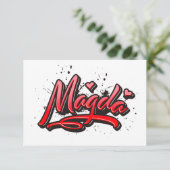 Carte Oreiller de graffiti Magda Heart (Debout devant)