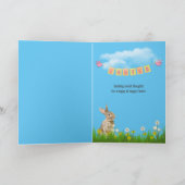 Carte Oreilles de lapin de Pâques avec marguerites (Intérieur)