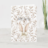Carte Oreilles de lapin de Pâques crème (Devant)