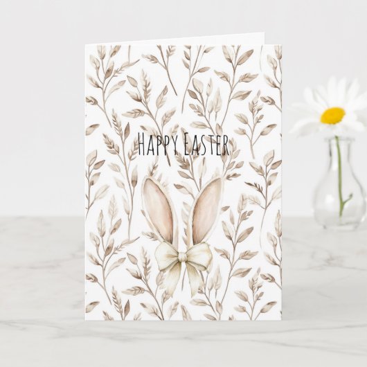 Carte Oreilles de lapin de Pâques en crème (Petite plante)