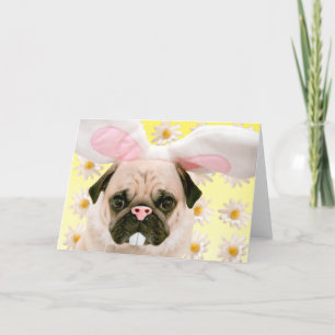 Carte Oreilles de lapin Pug
