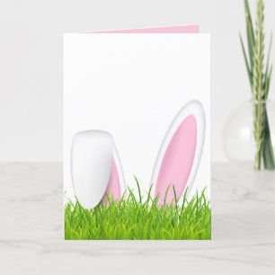 Carte Oreilles de Pâques dans l'herbe