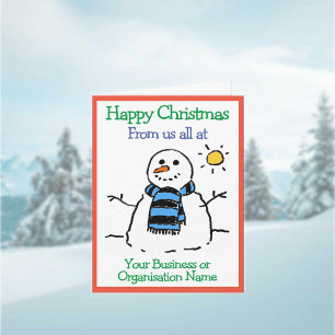Carte Organisation des affaires Snowman Company Noël