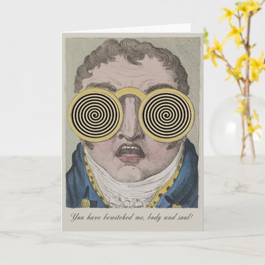 Carte Orgueil et Préjugés d'Austen : Darcy ensorcelé drô (Fleur jaune)