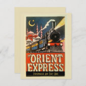 Carte Orient Express Train, ajouter du texte personnalis (Devant / Derrière)