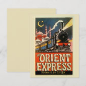 Carte Orient Express Train, ajouter du texte personnalis (Devant / Derrière)