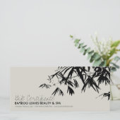 Carte Oriental Bamboo Feuille Zen Spa certificat cadeau (Debout devant)