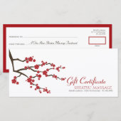 Carte Oriental Sakura Cerry Blossoms Certificat Cadeau (Devant / Derrière)