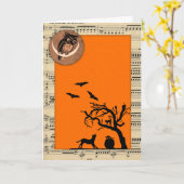 Carte orientée vintage de Halloween (Fleur jaune)