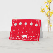 Carte Origami chinois Ox 2033, rouge (Fleur jaune)