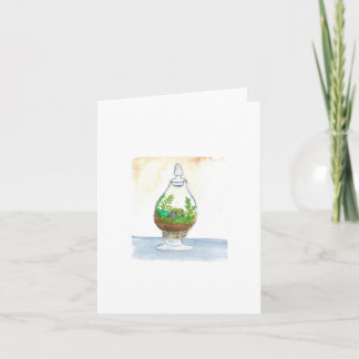 Carte Original Watercolor - Candy jar Terrarium - Blank