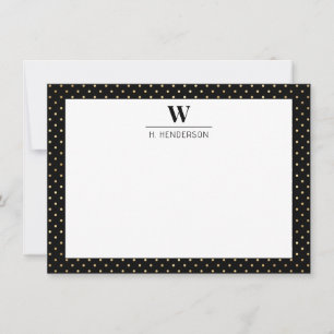 Carte originale Monogramme Faux Gold Note