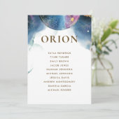 Carte Orion Celestial Seating Plan avec nom de l'i (Debout devant)