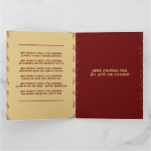 Carte ORNAMENT SPARKLING OR RED FRAME Vacances (Intérieur)