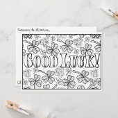 Carte OrnaMENTAL bons Shamrocks de chance Couleur de vot (Devant/Arrière en situation)