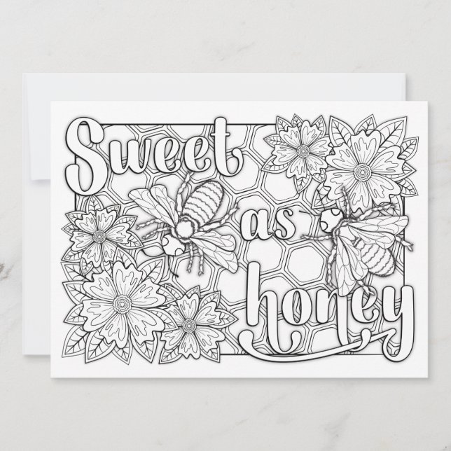 Carte OrnaMENTAL doux comme des abeilles de miel Couleur (Devant)