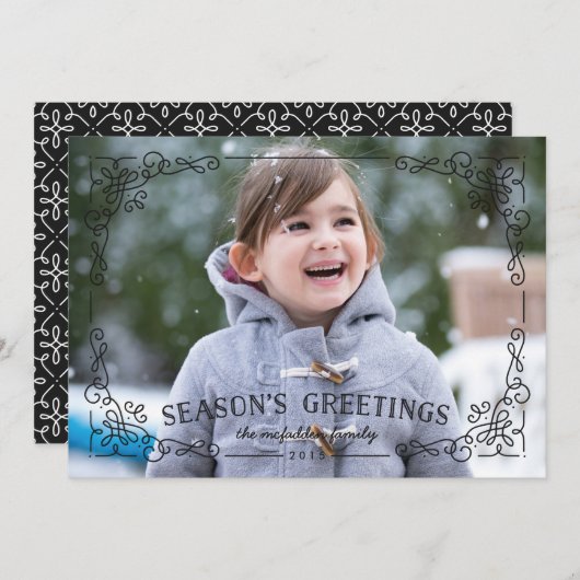 Carte Ornat Frame Holiday - Onyx (Devant / Derrière)