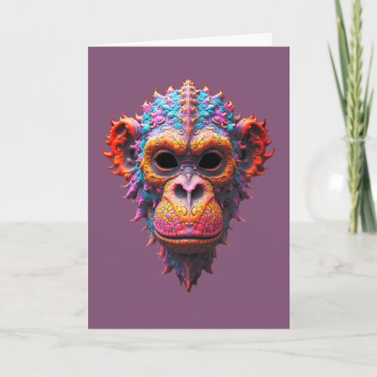 Carte Ornate Chimp Mask (Devant)