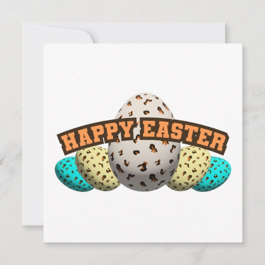 Carte orné de motifs léopard de pâques (Devant)
