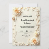 Carte ornée de fleurs en relief ou imprimées (Devant)