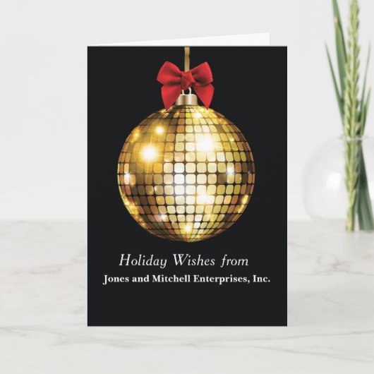 Carte Ornement d'apparence or sur Black Red Bow (Devant)