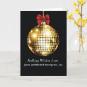 Carte Ornement d'apparence or sur Black Red Bow (Fleur jaune)