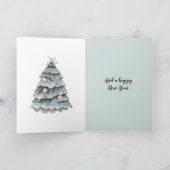 Carte Ornement d'arbre blanc de Noël doux (Intérieur)