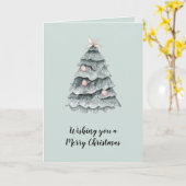 Carte Ornement d'arbre blanc de Noël doux (Fleur jaune)