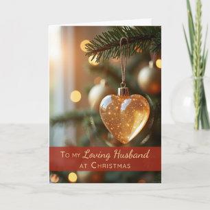 Carte Ornement de cœur d'amour romantique de Noël pour m