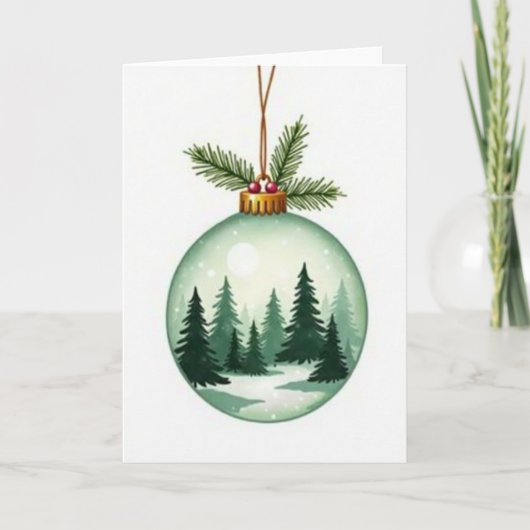 Carte Ornement de forêt de Noël (Devant)