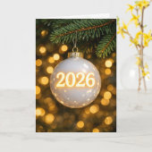 Carte Ornement de Noël 2026 (Fleur jaune)