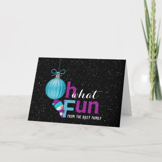 Carte Ornement de Noël de la famille (Devant)