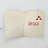 Carte ornement de Noël d'or avec la bible et la (Intérieur)