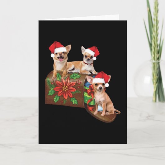 Carte Ornement de Noël Lettre Boîte Chihuahua Mignon (Devant)