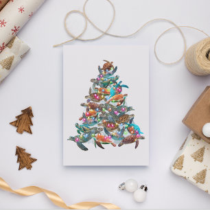 Carte Ornement de sapin de Noël Tortue Décorations de so