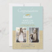 Carte Ornement d'or rustique Diplôme 2 Photo Graduate (Devant)