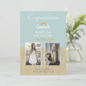 Carte Ornement d'or rustique Diplôme 2 Photo Graduate (Debout devant)