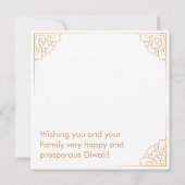 Carte Ornement en or Rose minimal Happy Diwali (Dos)