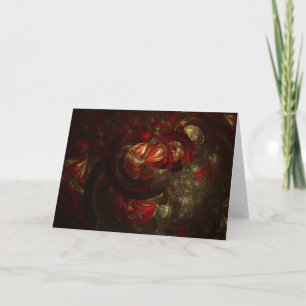 Carte Ornement fractal rouge et or