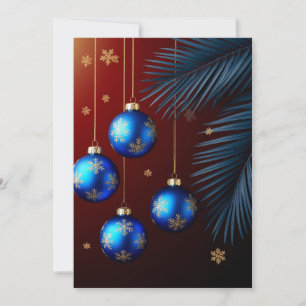 Carte Ornement Lumière Bleu Hiver 🎄❄️ Noël Élégant
