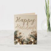 Carte Ornement Or Vacances de Noël (Devant)