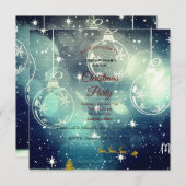 Carte Ornement, rennes d'or et Père Noël (Devant / Derrière)