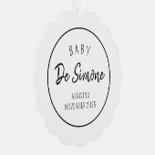 Carte Ornement Vert Faire-part de grossesse simple (Droite)