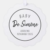 Carte Ornement Vert Faire-part de grossesse simple (Recto)
