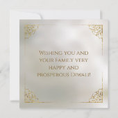 Carte Ornement violet et or Happy Diwali Card (Dos)